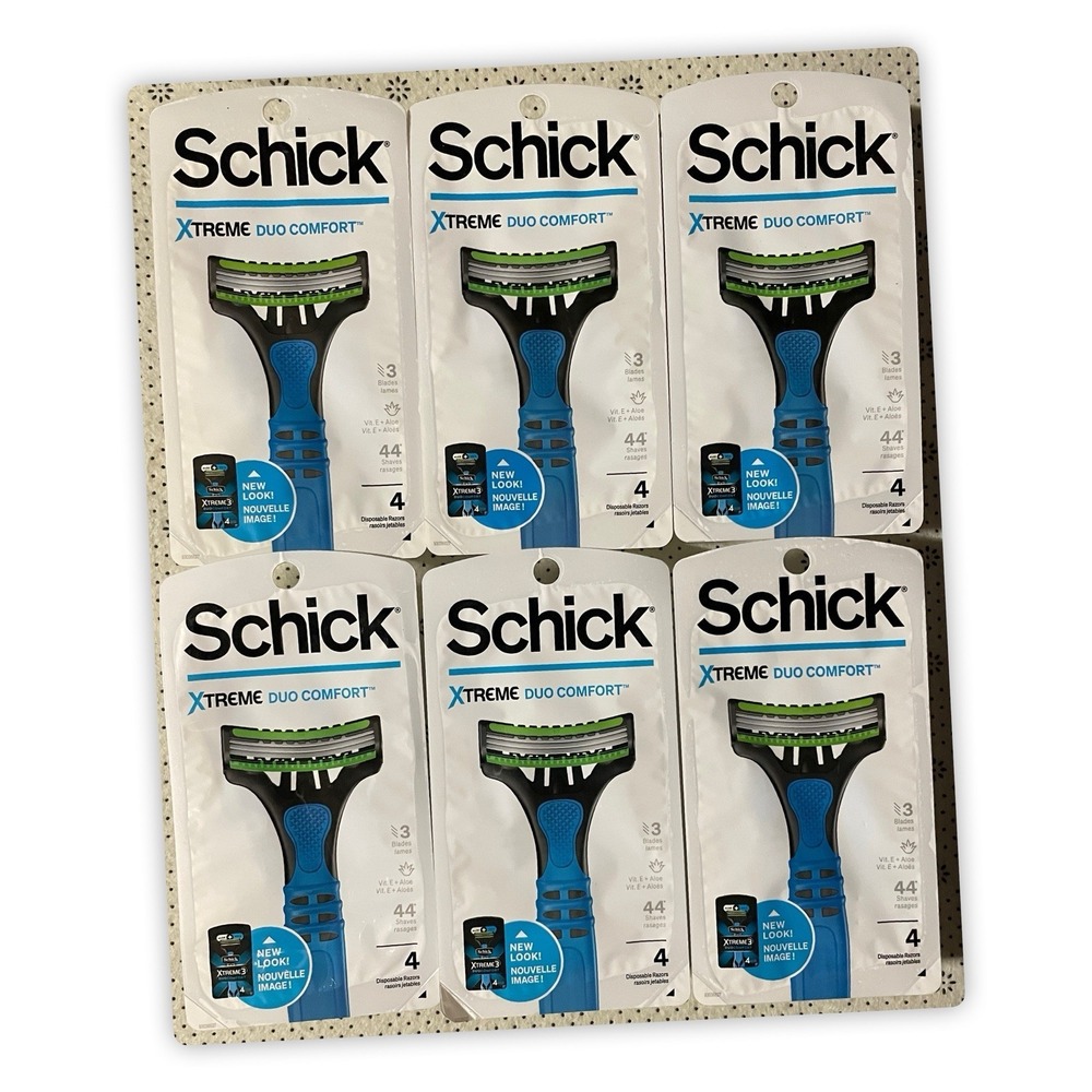 Schick Xtreme Duo Comfort 4 Disposable Razors, Pack‎ Of 6